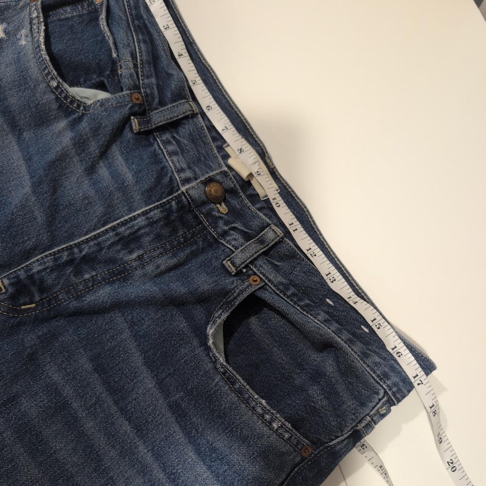 Madewell Low-Slung Baggy Crop Jeans Blue Raw Hem 29 NU172 DM8487 - Picture 8 of 10